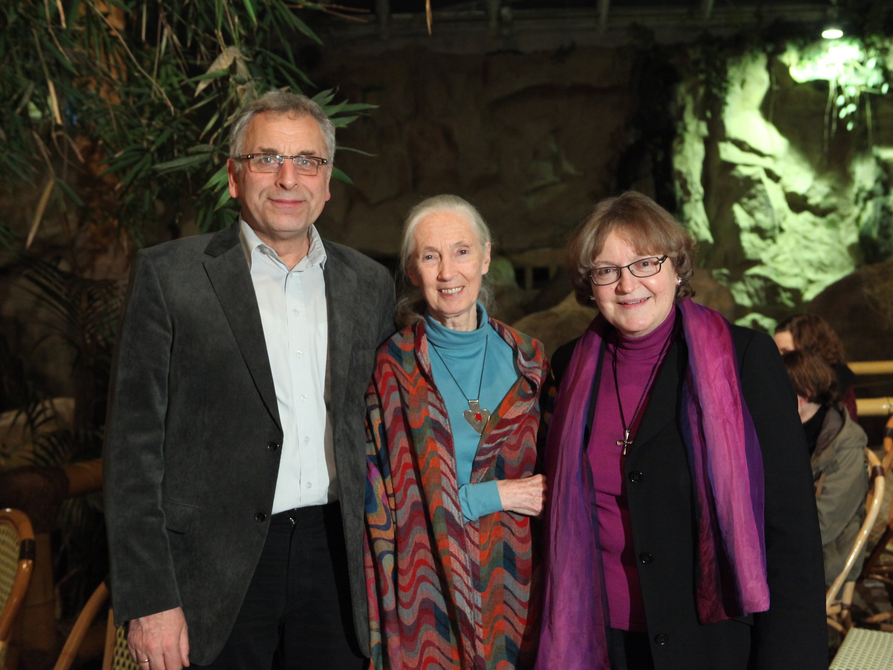 Dr. Ulrich Seidel, Dr. Jane Goodall, Bischöfin i. R. Bärbel Wartenberg-Potter